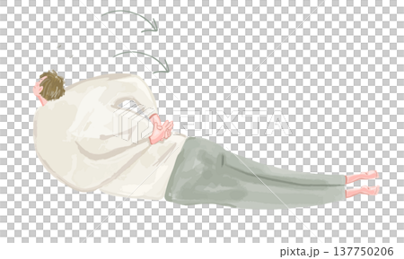 一名男子正在做運動以增強背部肌肉。 一名男子正在做運動以增強背部肌肉。 137750206