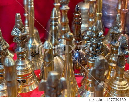 Collection of brass pooja bells 137750380