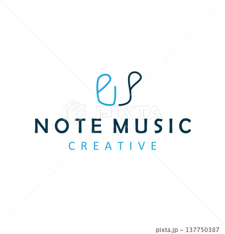 Flat music note logo design modern sound melody symbol audio brand creative Flat music note logo design modern sound melody symbol audio brand creative 137750387