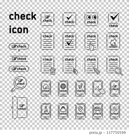Confirmation icon, check template 137750599