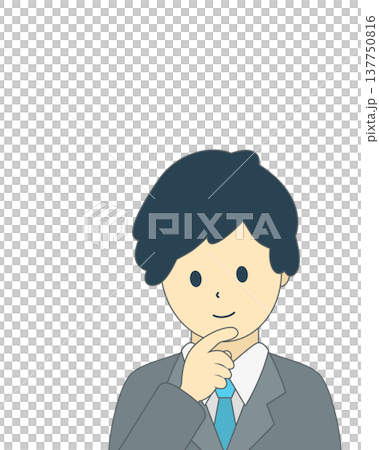 考えるビジネスマン アイデアを考える男性会社員 シンプルイラスト素材 考えるビジネスマン アイデアを考える男性会社員 シンプルイラスト素材 137750816