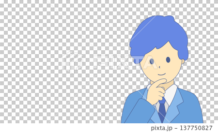 考えるビジネスマン アイデアを考える男性会社員 シンプルイラスト素材 考えるビジネスマン アイデアを考える男性会社員 シンプルイラスト素材 137750827