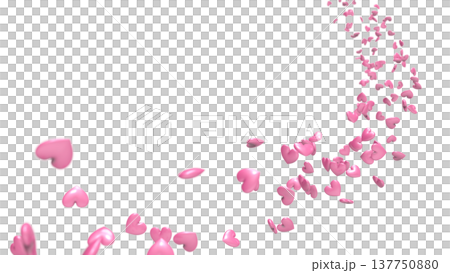 3D hearts dancing on a white background Abstract background: Love, gratitude, celebration, Valentine's Day, wedding 137750880