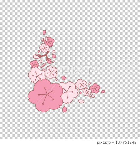 手繪櫻花邊角料 137751248