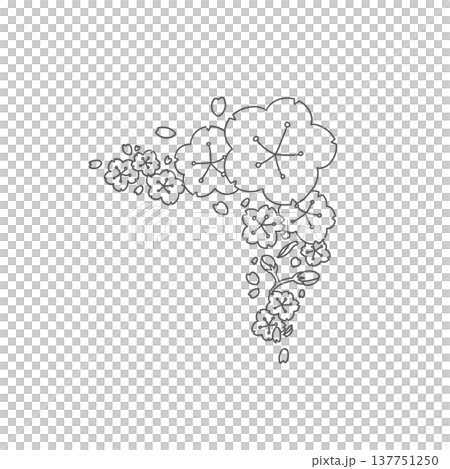 手繪櫻花邊角料 137751250