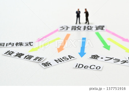 分散投資に悩むビジネスマン 137751916