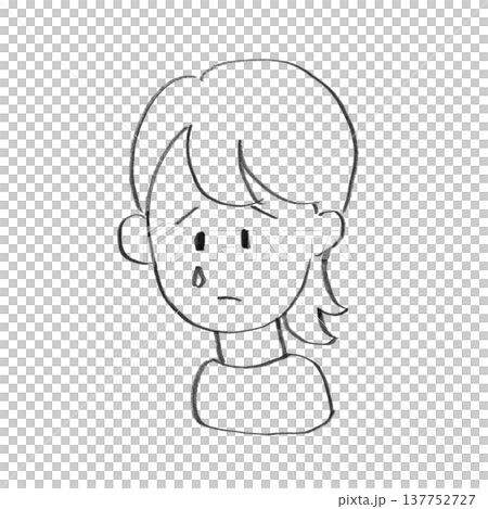 Illustration of a hurt and crying woman 137752727