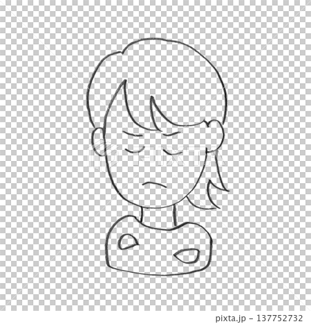 An illustration of a woman with her arms crossed, deep in thought. 137752732