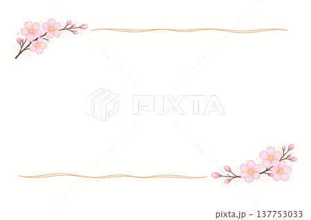 桜の春フレーム背景 137753033