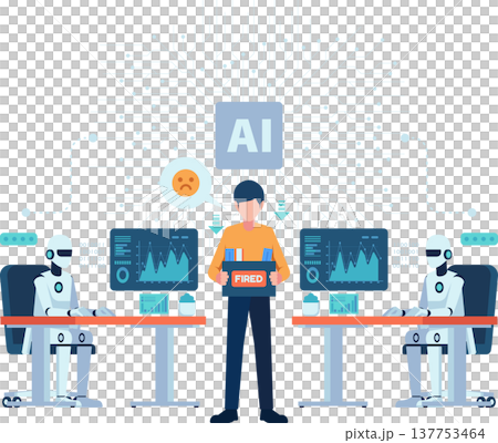 Artificial intelligence Replacing Human Jobs at Workplace 137753464