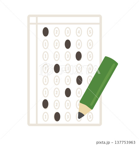 マークシートと鉛筆のイラスト 137753963