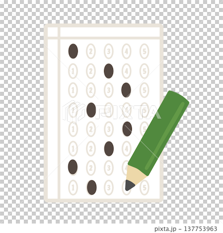 マークシートと鉛筆のイラスト 137753963