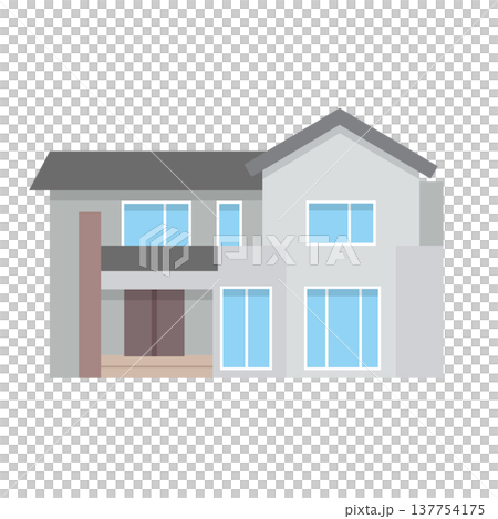 Illustration of a detached house Illustration of a detached house 137754175