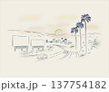 Sunset Boulevard Los Angeles Minimal Line Illustra 137754182