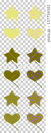 星・ハートの黄色い風船のセット 137754381