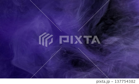 Underwater smoke. Ink smog pigment. Defocused purple blue color cloud droplet vibrant splash vapor fume on abstract art background. Underwater smoke. Ink smog pigment. Defocused purple blue color cloud droplet vibrant splash vapor fume on abstract art background. 137754382