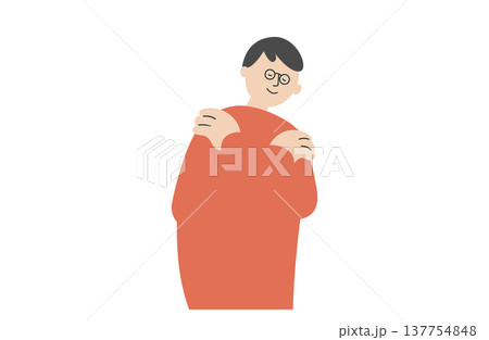 セルフハグをする男性 137754848