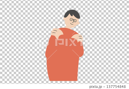 セルフハグをする男性 137754848