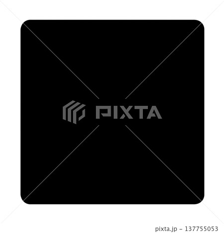 背景やアイコンに使える、角が丸いシンプルな黒い四角 137755053