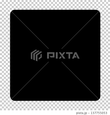 背景やアイコンに使える、角が丸いシンプルな黒い四角 137755053