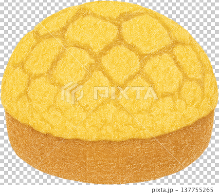 Hand drawn colored pencil pineapple bun bolo bao illustration, Chinese bakery, transparent background 137755265