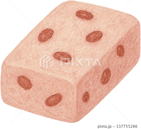 Hand drawn colored pencil red bean cake illustration, Chinese dessert, transparent background 137755266