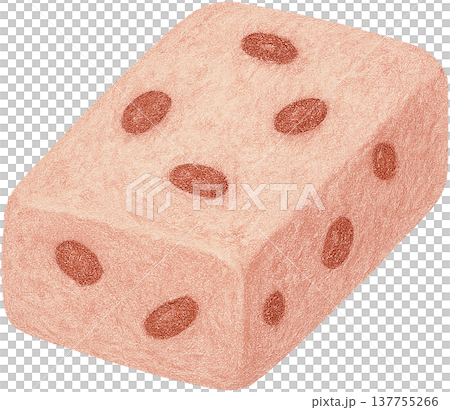 Hand drawn colored pencil red bean cake illustration, Chinese dessert, transparent background 137755266