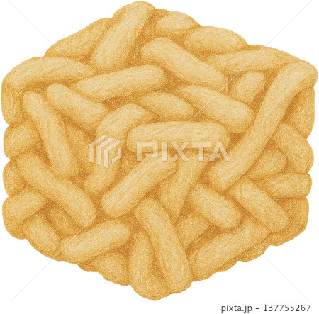 Hand drawn colored pencil sachima illustration, Chinese dessert, transparent background 137755267