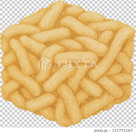 Hand drawn colored pencil sachima illustration, Chinese dessert, transparent background 137755267