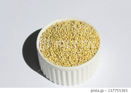 It's millet rice in a bowl.	 137755365