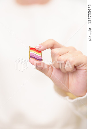 International Lesbian October Day, Lesbian Visibility April Day and Happy Pride June month and LGBTQIA with flag Brooch pin for LGBTQ, Marriage Equality Law, Pansexual, Demisexual and transgender 137755476