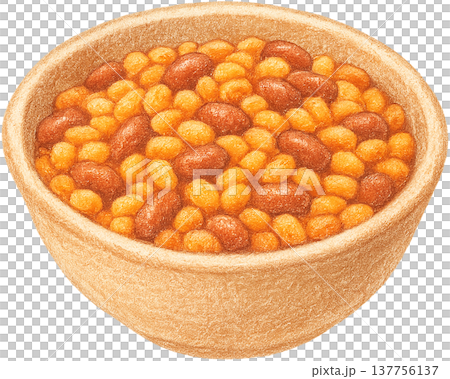 Hand drawn colored pencil githeri illustration, Kenyan food, transparent background 137756137