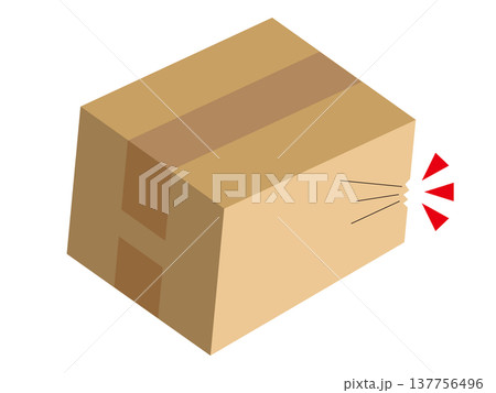 傷ついたダンボール 137756496