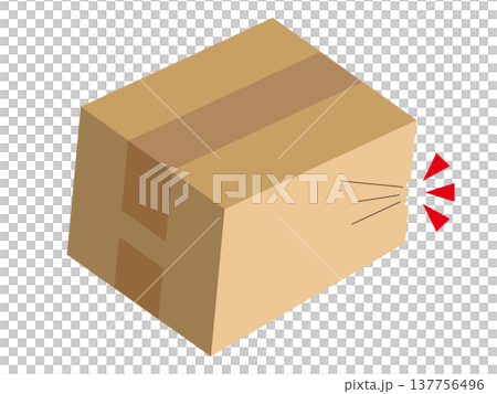 傷ついたダンボール 137756496