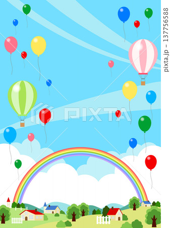 牧場レジャーイベント背景、縦、かわいい 137756588