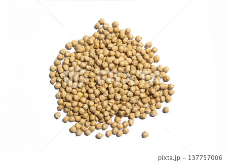 Chickpeas placed on a white background Chickpeas placed on a white background 137757006