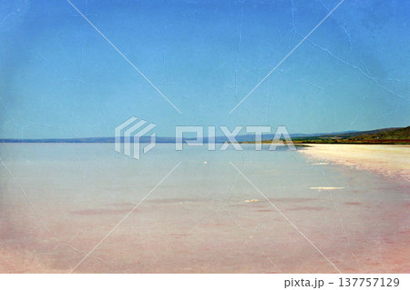 Lake Tuz Central Anatolia Turkey Pink Salt Landscape. 137757129