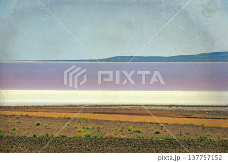 Lake Tuz Central Anatolia Turkey Pink Salt Landscape. 137757152