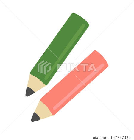 2本の鉛筆 イラストセット 2本の鉛筆 イラストセット 137757322
