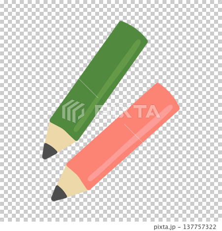 2本の鉛筆 イラストセット 2本の鉛筆 イラストセット 137757322
