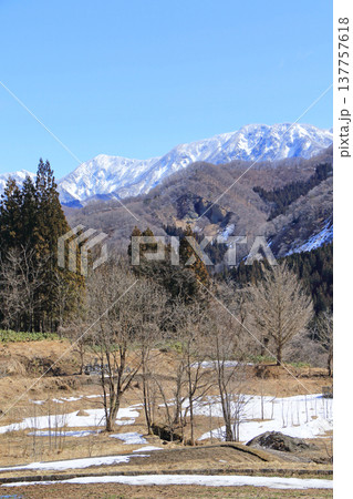 白馬山麓 雪解けの春 白馬山麓 雪解けの春 137757618
