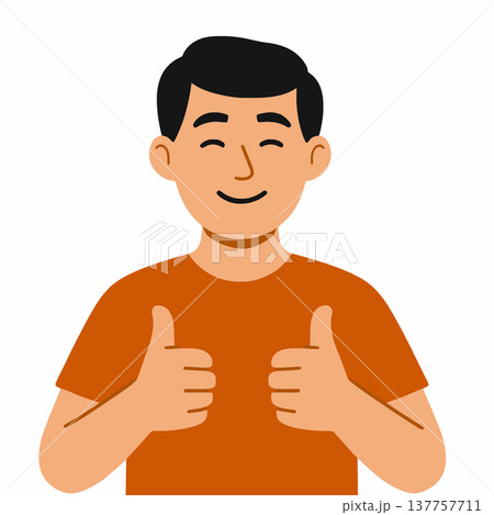 Man smiling and showing thumbs up gesture Man smiling and showing thumbs up gesture 137757711