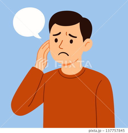 Man doubting himself with low selfesteem Man doubting himself with low selfesteem 137757845