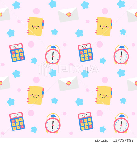 Back to School Stationery Seamless Pattern 137757888