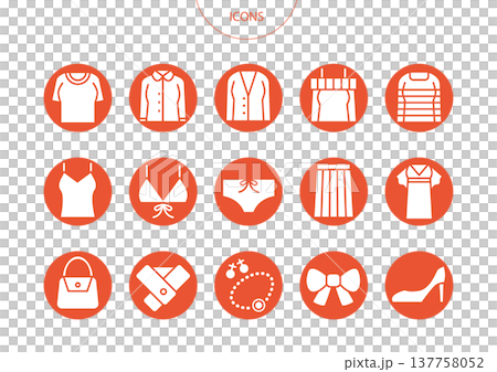 Women's Fashion Icon Pictogram Vector Illustration Set Women's Fashion Icon Pictogram Vector Illustration Set 137758052