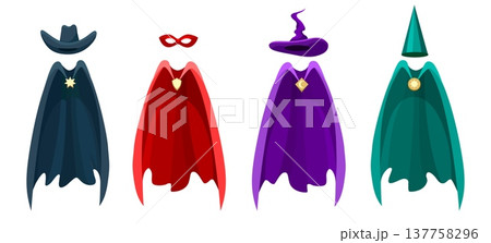 Colorful capes and hats set Colorful capes and hats set 137758296