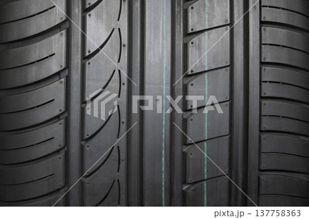 Car tire background, Tyre texture closeup background. 137758363