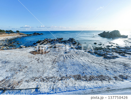 「青森県」冬景色の中須賀・種差海岸 八戸市 「青森県」冬景色の中須賀・種差海岸 八戸市 137758426