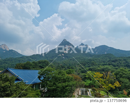 This is a view of the peak of Mt. Bukhan.	 137758696