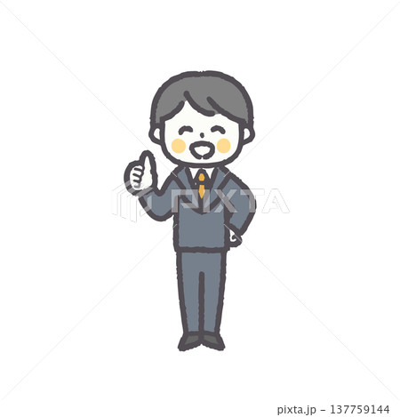 ゆるくてシンプルな男性サラリーマンの表情シリーズ ゆるくてシンプルな男性サラリーマンの表情シリーズ 137759144
